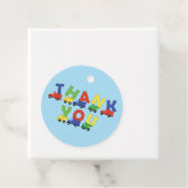 Construction Cute Trucks Boy Baby shower Bedankjes Labels (In situ)