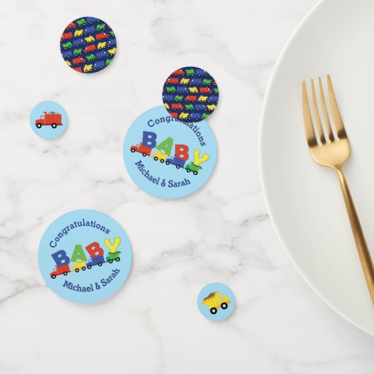 Construction Cute Trucks Boy Baby shower Confetti (Groep)