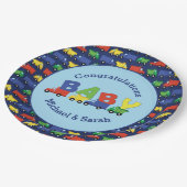 Construction Cute Trucks Boy Baby shower Papieren Bordje (Gekanteld)