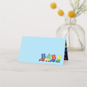 Construction Cute Trucks Boy Baby shower Plaatskaartje