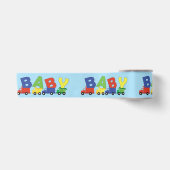 Construction Cute Trucks Boy Baby shower Satijnen Lint (Voorkant)