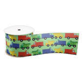 Construction Cute Trucks Boy Baby shower Satijnen Lint (Spoel)