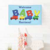 Construction Cute Trucks Boy Baby shower Spandoek (Insitu)