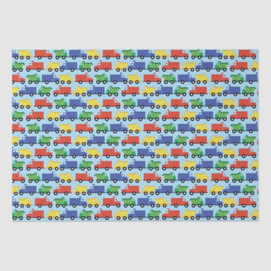 Construction Cute Trucks Boy Baby shower Tissuepapier (Voorkant)