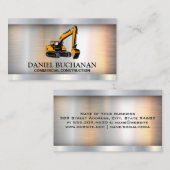 Construction Dozer | Metaal Visitekaartje (Voorkant / Achterkant)