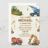 Construction Dump Everything Truck 3rd birthday Kaart (Voorkant / Achterkant)