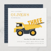 Construction Dump Truck Any Age Kids Birthday Kaart (Voorkant / Achterkant)