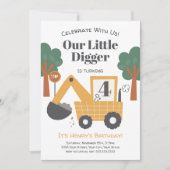 Construction Dump Truck Birthday Party Kaart (Voorkant)