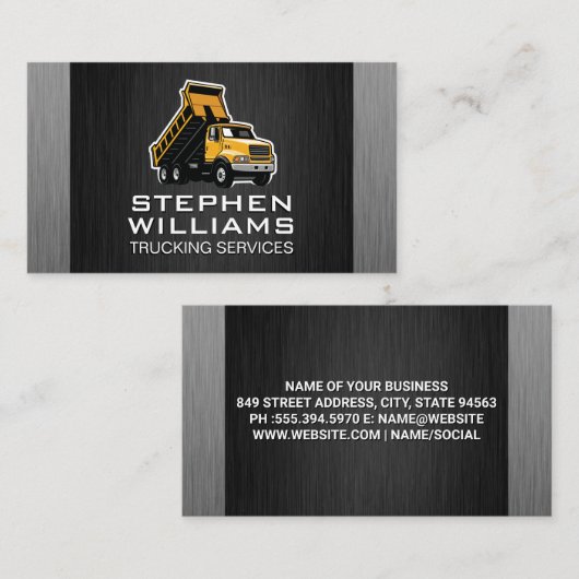 Construction Dump Truck | Builders Visitekaartje (Voorkant / Achterkant)