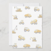 Construction Dump Truck FIVE 5th Birthday Party Kaart (Achterkant)