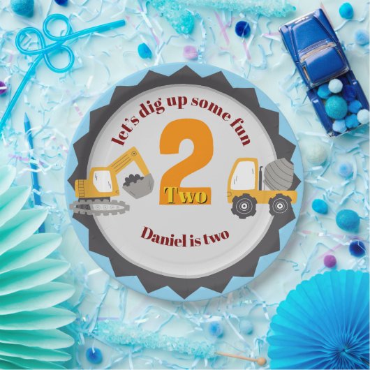 Construction Dump Truck Papieren Bordje (Feest)