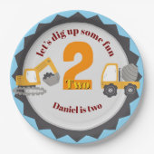 Construction Dump Truck Papieren Bordje (Voorkant)