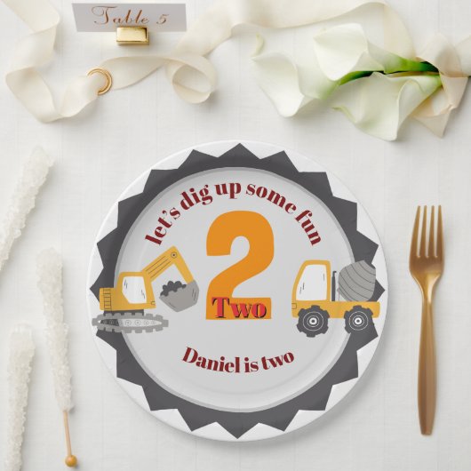 Construction Dump Truck Papieren Bordje (Huwelijk)