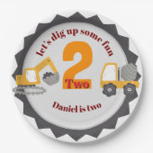 Construction Dump Truck Papieren Bordje (Voorkant)