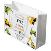 Construction Dump Truck Party Boy Birthday  Groot Cadeauzakje (Voorkant Gekanteld)