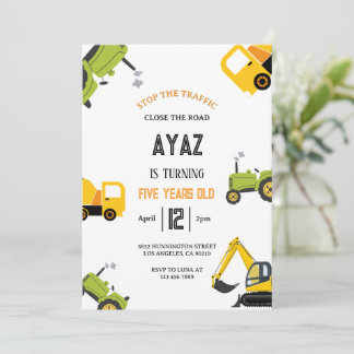 Construction Dump Truck Party Boy Birthday  Kaart