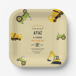 Construction Dump Truck Party Boy Birthday  Papieren Bordje