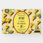 Construction Dump Truck Party Boy Birthday  Spandoek (Horizontaal)