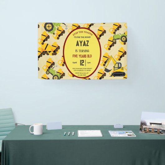 Construction Dump Truck Party Boy Birthday  Spandoek (Beurs)