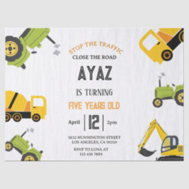 Construction Dump Truck Party Boy Birthday  Tissuepapier