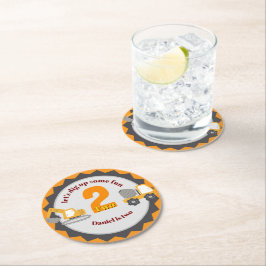 Construction Dump Truck Ronde Kartonnen Onderzetter