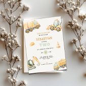 Construction Dump Truck Theme 2nd Birthday Kaart