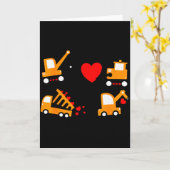 Construction Dump Truck Valentines Day Of Lover Ki Kaart (Gele Bloem)