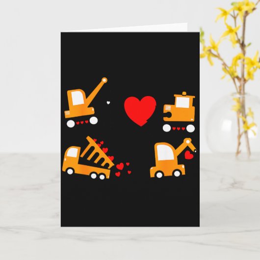 Construction Dump Truck Valentines Day Of Lover Ki Kaart (Gele Bloem)