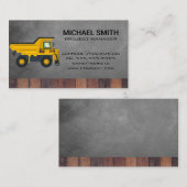 Construction Dump Truck Vehicle | General Contract Visitekaartje (Voorkant / Achterkant)