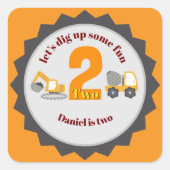 Construction Dump Truck Vierkante Sticker (Voorkant)