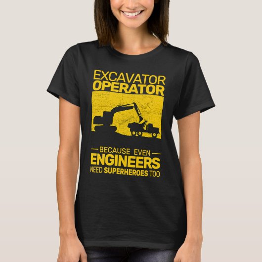 construction equipment men kids heavy equipment op t-shirt (Voorkant)