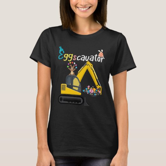 Construction Excavator Easter Day Egg Hunt for Boy T-shirt (Voorkant)