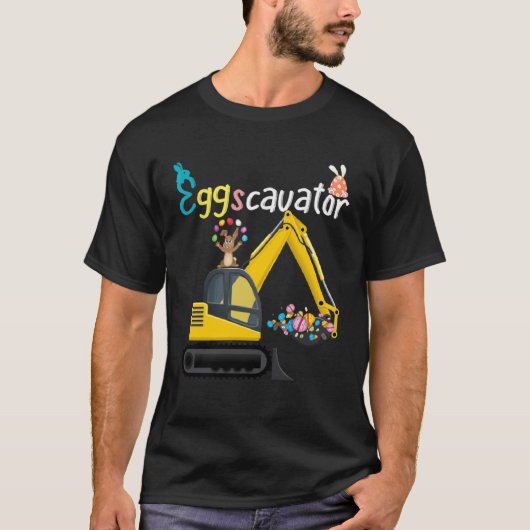 Construction Excavator Easter Day Egg Hunt for Boy T-shirt (Voorkant)