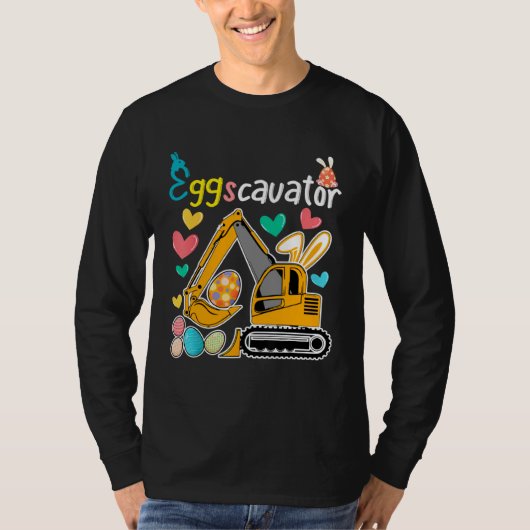 Construction Excavator Easter Day Egg Hunt for Boy T-shirt (Voorkant)