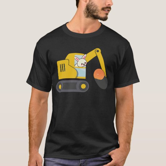 Construction Excavator Truck Toy Kids easter bunny T-shirt (Voorkant)