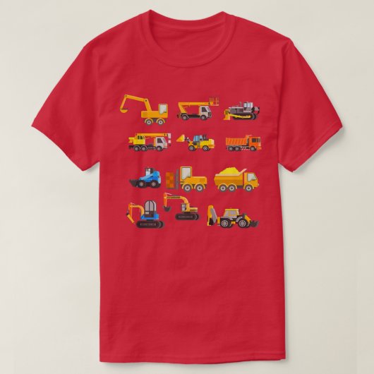 Construction Excavator Trucks lover tee T-shirt (Design voorkant)