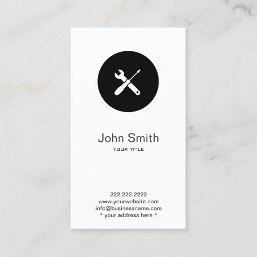 Construction Handyman Plumber minimalist Visitekaartje (Voorkant)