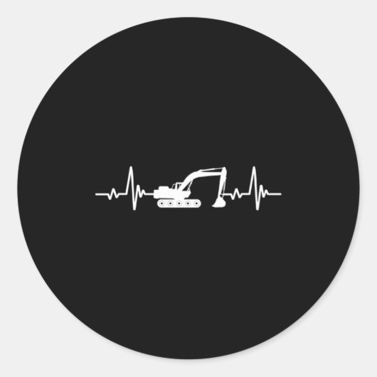 Construction Heart Valentines Day Construcion Site Ronde Sticker (Voorkant)