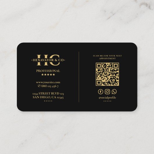 Construction Heavy Equipment Operator Contractor Visitekaartje (Achterkant)