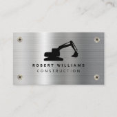 Construction Heavy Equipment Operator Metal Modern Visitekaartje (Voorkant)