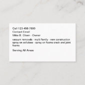 Construction Insulation Business Cards Modern  Visitekaartje (Achterkant)