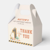 Construction Kids 1st Birthday Party Bedankdoosjes (Achterkant)