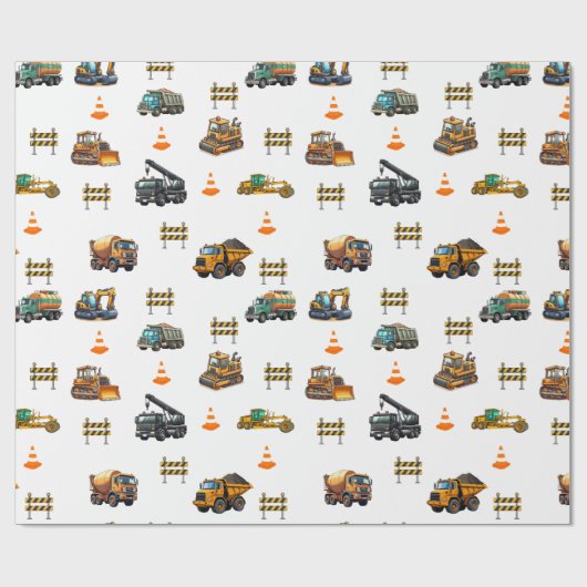 Construction machinery  cadeaupapier (Vlak)
