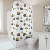 Construction machinery  douchegordijn (In situ)