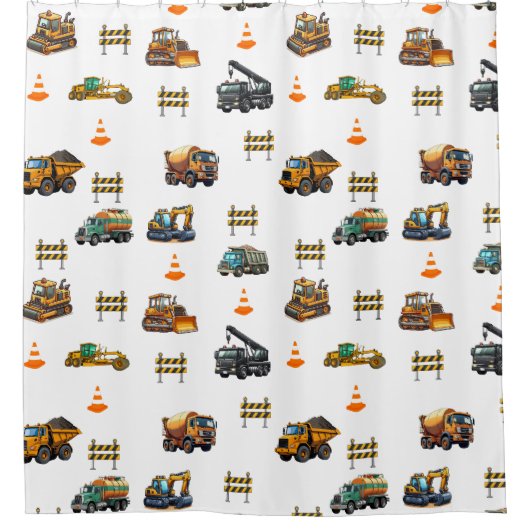 Construction machinery  douchegordijn (Voorkant)