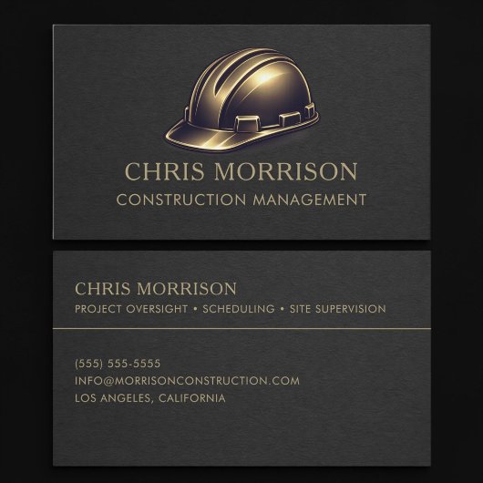 Construction Management Hard Hat Professional Visitekaartje