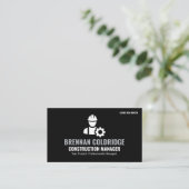 Construction Manager Minimalist Black & White Pro Visitekaartje (Staand voorkant)