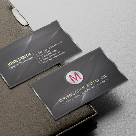 Construction Metal Framed Monogram Black Metal Visitekaartje