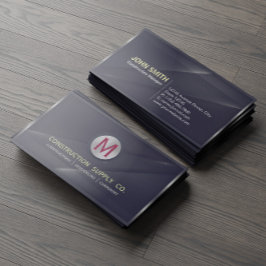 Construction Metal Framed Monogram Black Metal Visitekaartje