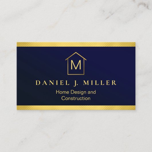 Construction Metal Framed Monogram Professional Visitekaartje (Voorkant)